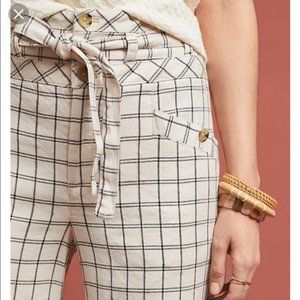 ANTHROPOLOGIE Windowpane Wide Leg Trouser